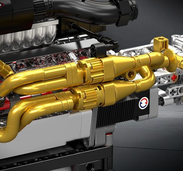 Конструктор двигун і коробка Valkyrie V12 974 деталей Mould King Mking Engine 10224 F5176 фото