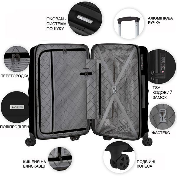 Чемодан CarryOn Porter (S) Black (502443) 930028 фото