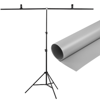Набор ПВХ Фон 100×200 см Серый + Т- образная стойка для фона 1134 фото