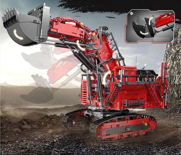 Конструктор карьерный экскаватор Liebherr R 9800 красный 4767 деталей Mould King 17071 5255 фото