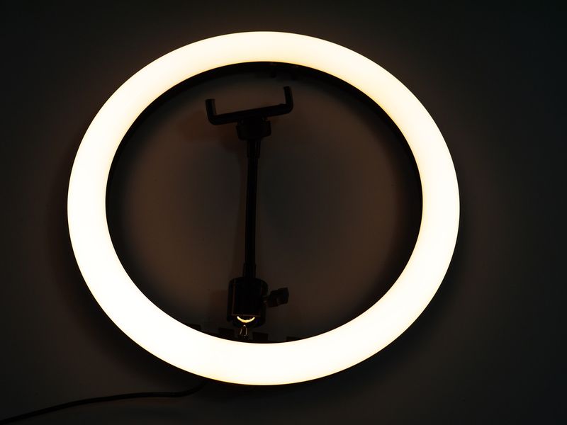 Кольцевая LED лампа SMN-12 30см 1 крепл.тел USB+Штатив тренога 4616 фото