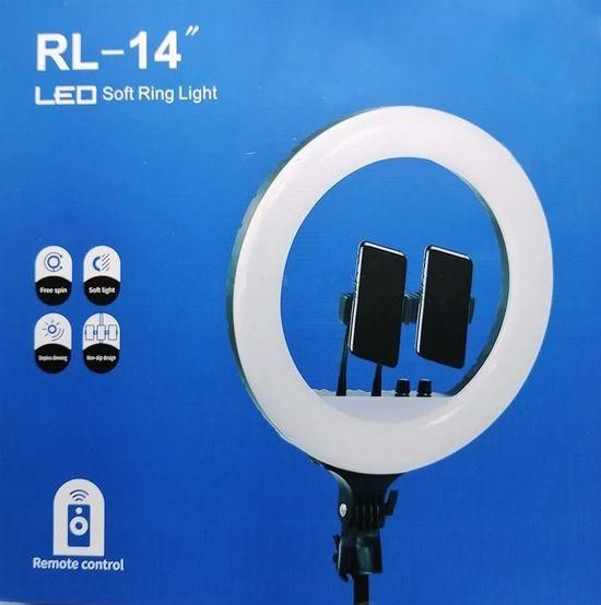 Кольцевая LED лампа RL-14 36см 220V 1 крепл.тел. + пульт + чехол + Штатив тренога 4626 фото