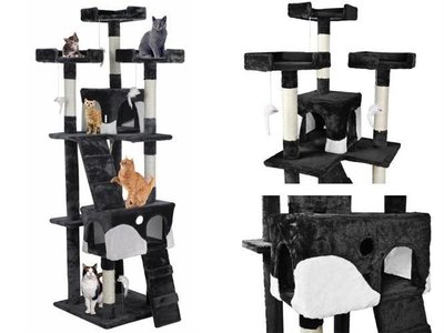 Когтеточка домик для кошек 170 см черно - белый 2780 5048 фото