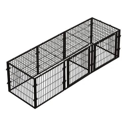 Металевий складний вольєр для домашніх тварин Springos 180 x 60 x 60 см Чорний 31101 фото