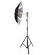 Набор постоянного студийного света Prolight с зонтом на отражение 84 см черный-серебро 1184 фото 1