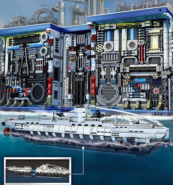 Конструктор Завод Підводних Човнів 3466 деталей 3D книга на полицю Reobrix 66038 5161 фото