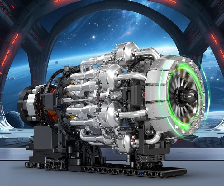 Конструктор двигун Turbojet 1214 деталей Mould King Mking Engine 10216 F5179 фото
