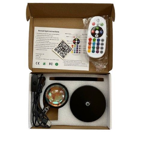 Лампа Sunset Lamp еффект солнца RGB + пульт 23см 16 цветов 4 режима Управление с смартфона 1433 фото