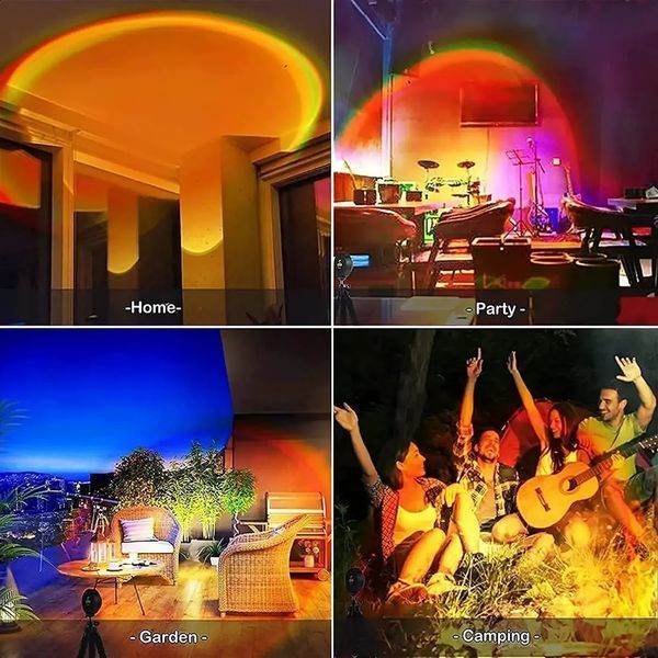 Лампа Sunset Lamp еффект солнца RGB + пульт 23см 16 цветов 4 режима Управление с смартфона 1433 фото