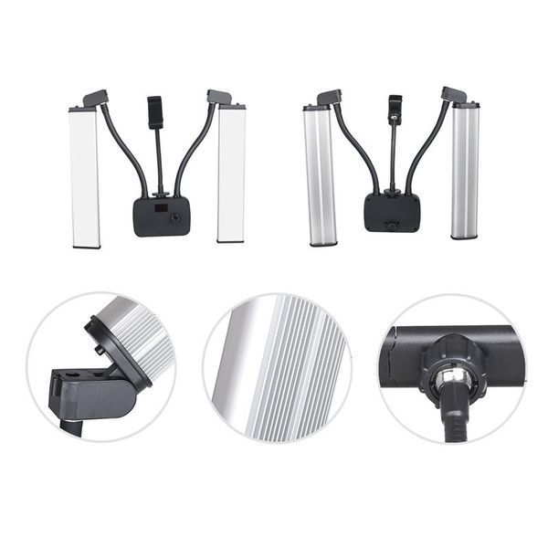 Светодиодная лампа двойная 3200-5600К 45Вт со штативом 210см Puluz HD-45XT 3266 фото