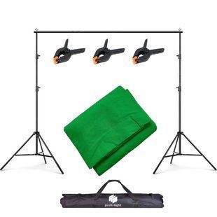 Студийный набор Profi-light: Хромакей (зеленый фон) 2x3 м + Система крепления 2x3 м + 3 зажима и сумка 71149 фото