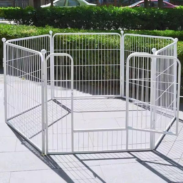 Металлический вольер для для собак и щенков Springos 160 x 80 x 80 см складной Белый 31107 фото