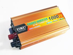 Преобразователь напряжения(инвертор) UKC 12-220V UKC 1000W gold 5064 фото