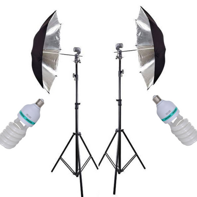 Набір студійного світла Prolight 300 Вт. 5500К із парасольками на відображення 84 см 1191 фото