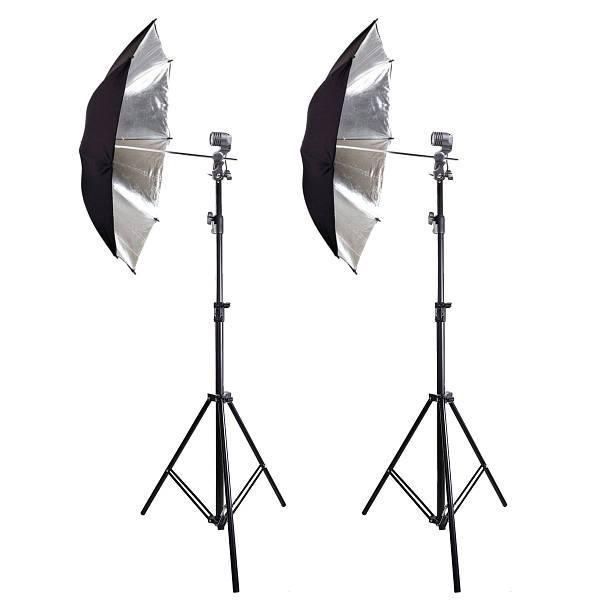 Набор студийного света Prolight 300 вт. 5500К с зонтами на отражение 84 см 1191 фото