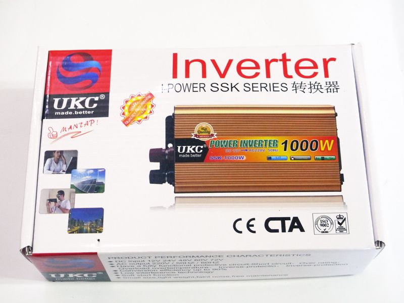 Преобразователь напряжения(инвертор) UKC 12-220V UKC 1000W gold 5064 фото