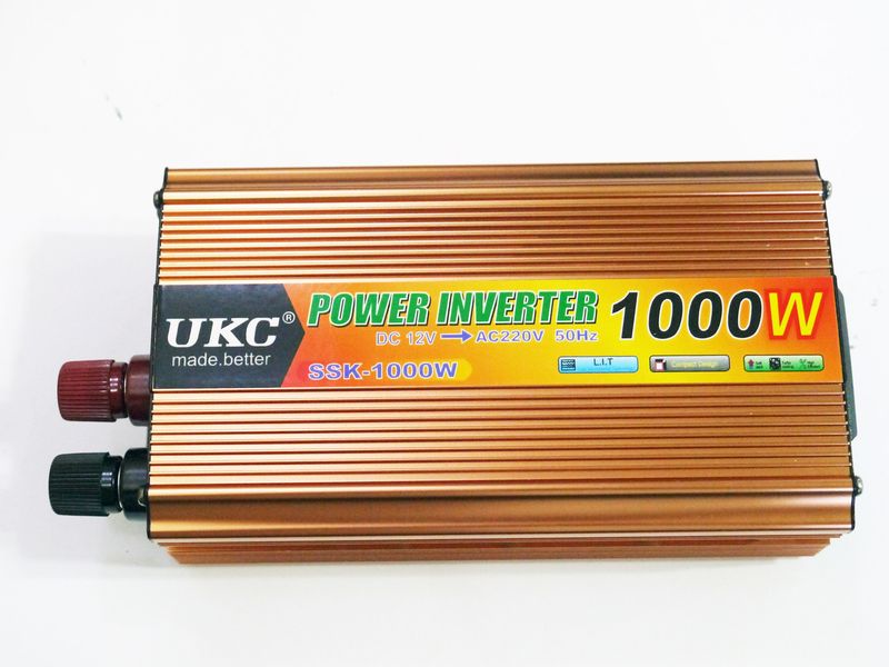 Преобразователь напряжения(инвертор) UKC 12-220V UKC 1000W gold 5064 фото