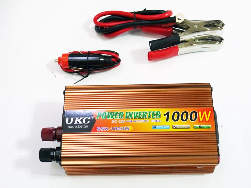 Преобразователь напряжения(инвертор) UKC 12-220V UKC 1000W gold 5064 фото