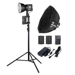 Постійне світло 120 Вт комплект стійка софтбокс акумулятори Yongnuo YNLUX100 PRO Full Kit 4388 фото