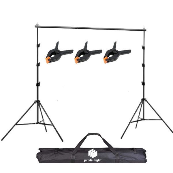 Студийный набор Profi-light: Хромакей (зеленый фон) 2x3 м + Ворота 2.6x3 м + 3 зажима и сумка 71152 фото