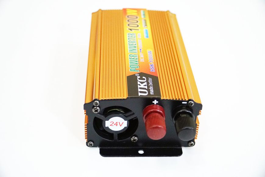 Инвертор UKC 1000W 24V Преобразователь тока AC/DC Gold 2391 фото