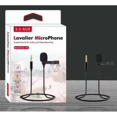 Мікрофон петличка для смартфона lavalier GL-119 3.5 AUX 4639 фото
