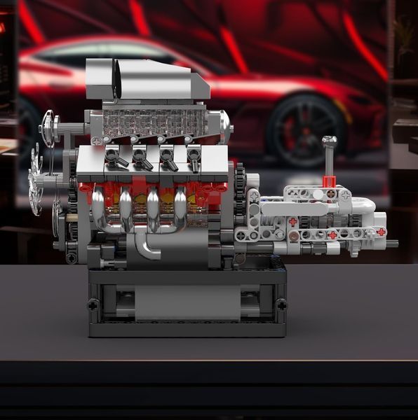 Конструктор двигатель и коробка Muscle Car V8 855 деталей Mould King Mking Engine 10225 5175 фото