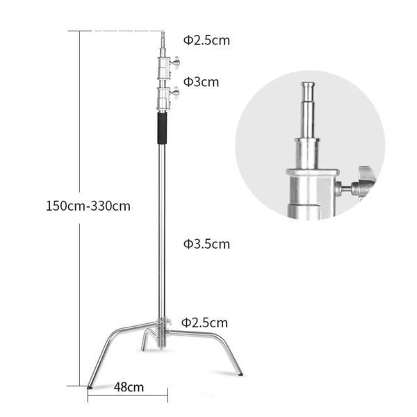Професійна студійна стійка-журавль Profi-light C-Stand 330 см (з противагою-сумкою) 71195 фото