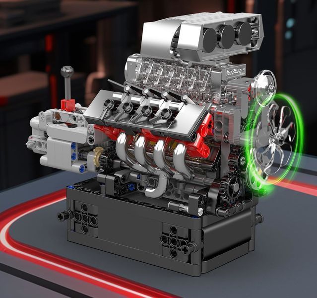 Конструктор двигатель и коробка Muscle Car V8 855 деталей Mould King Mking Engine 10225 5175 фото