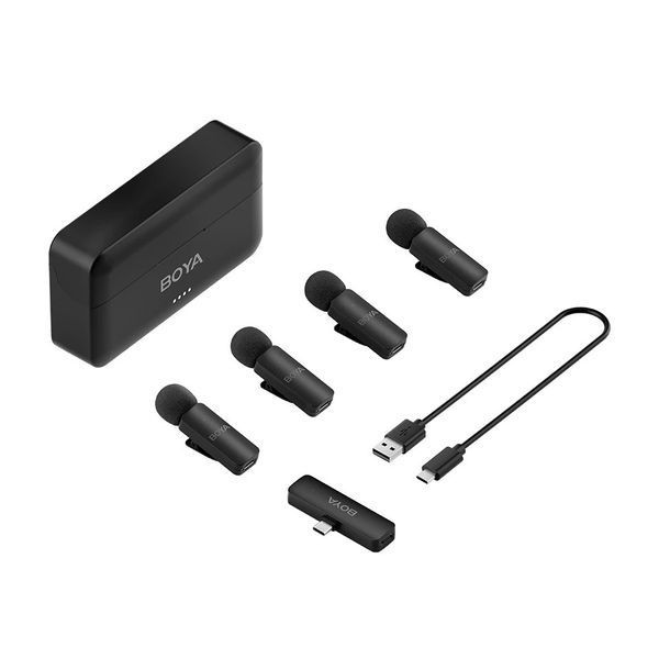 Бездротовий мікрофон на 4 петлочки для телефона iPhone Android Type-C BOYA BY-V4U 4725 фото