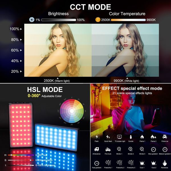 Видеосвет Puluz PU633 LED Full Color RGB 2500-9900К PU633 фото